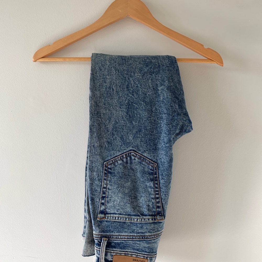GRLFRND Acid Wash Straight Leg Jeans